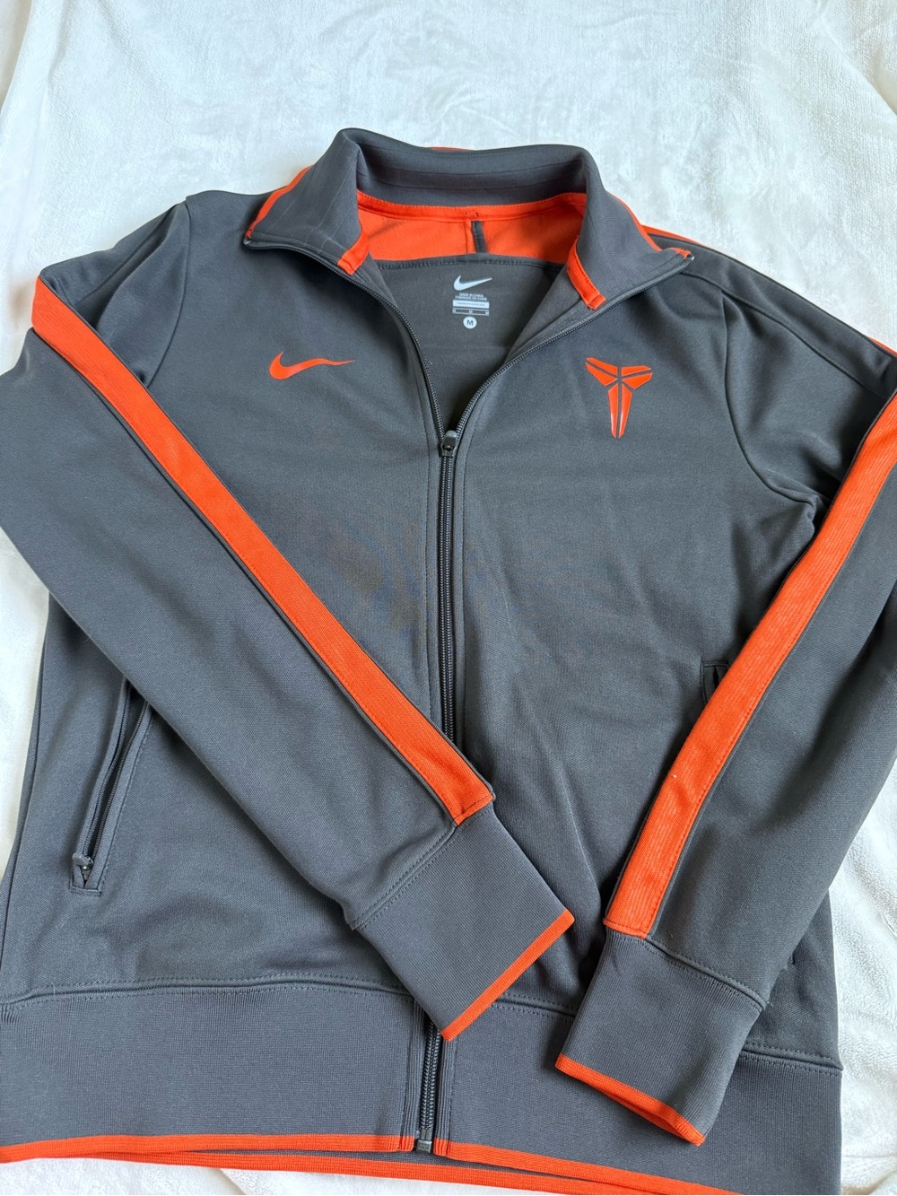 Nike Gray Jacket with Orange Accents Men’s Track Zip